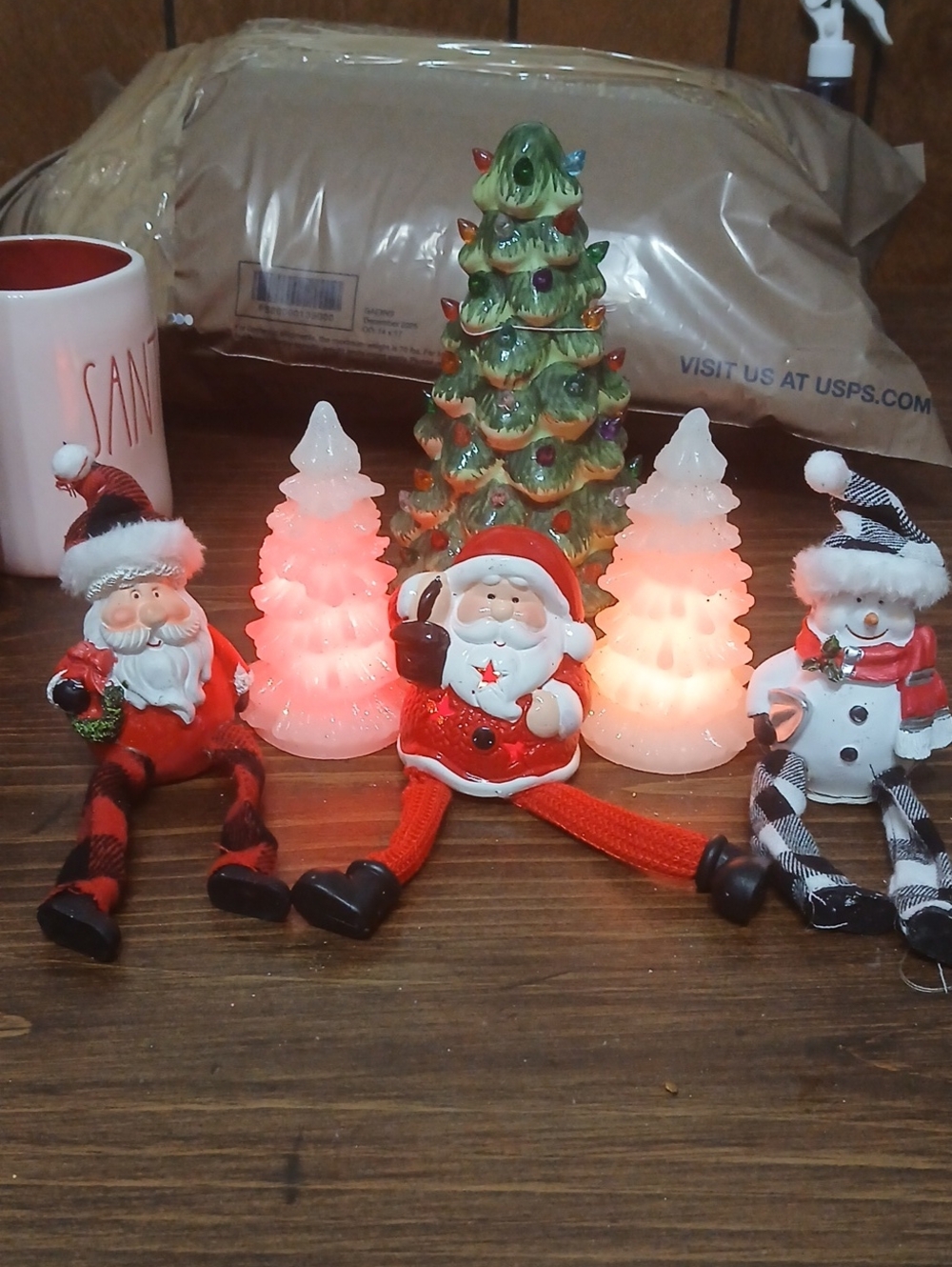 MlHoliday Santa & Snowman Decorative Figurine Set Set Of 3